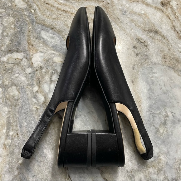 Everlane The Editor Slingback Heel Black Leather Size 10 - Picture 5 of 9